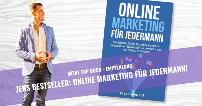 Jens Neubeck Buch Ein Bild mit Jens und dem Buch Cover von Online Marketing für Jedermann